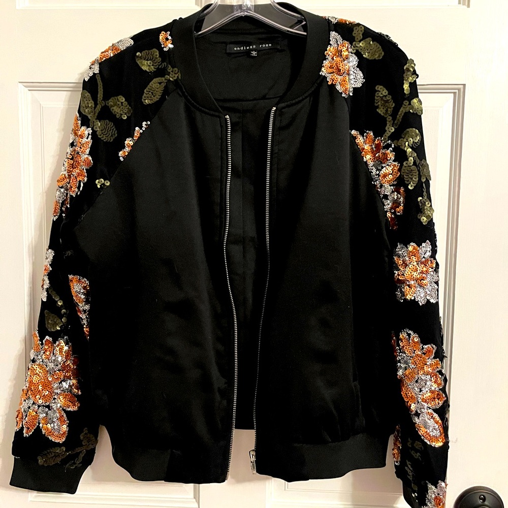 Endless Rose Sequined Bomber Jacket